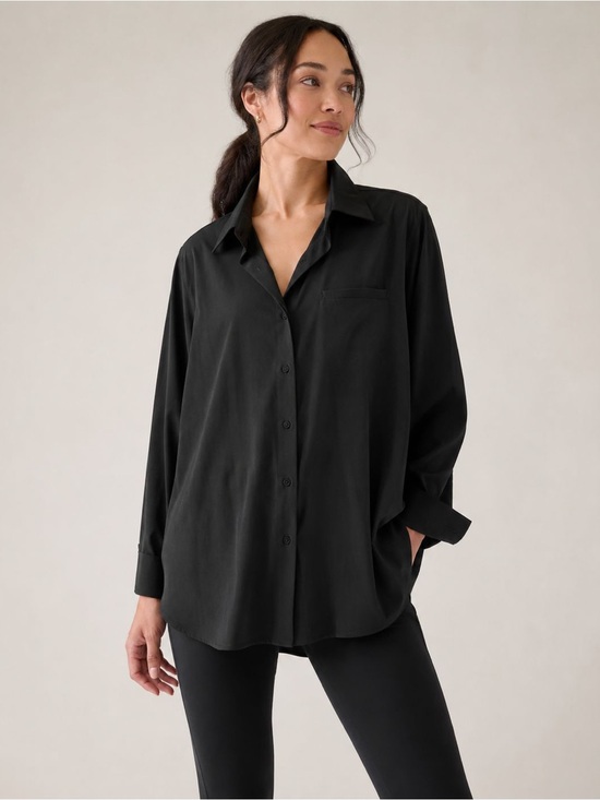 Athleta Tops - Athleta Women’s Oversized Button-Up Shirt Black Size 3X
